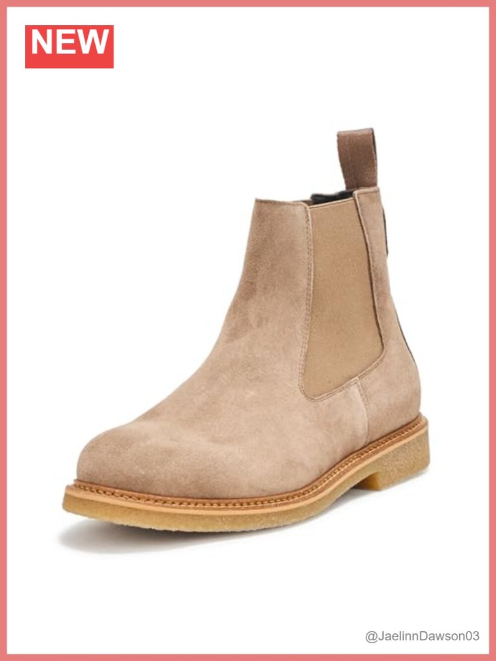 Suede Chelsea Ankle Boots with Pull-On Closure - Round Toe